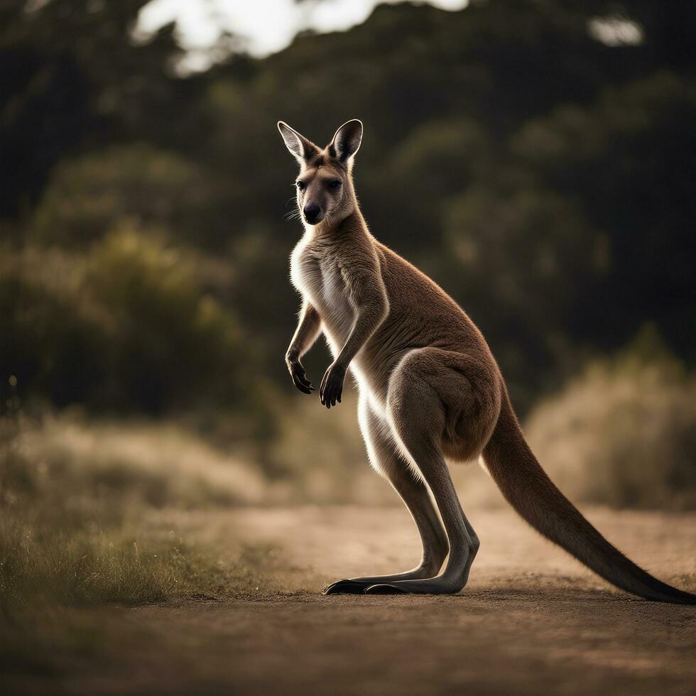 ai gegenereerd een innemend kangoeroe beeld foto