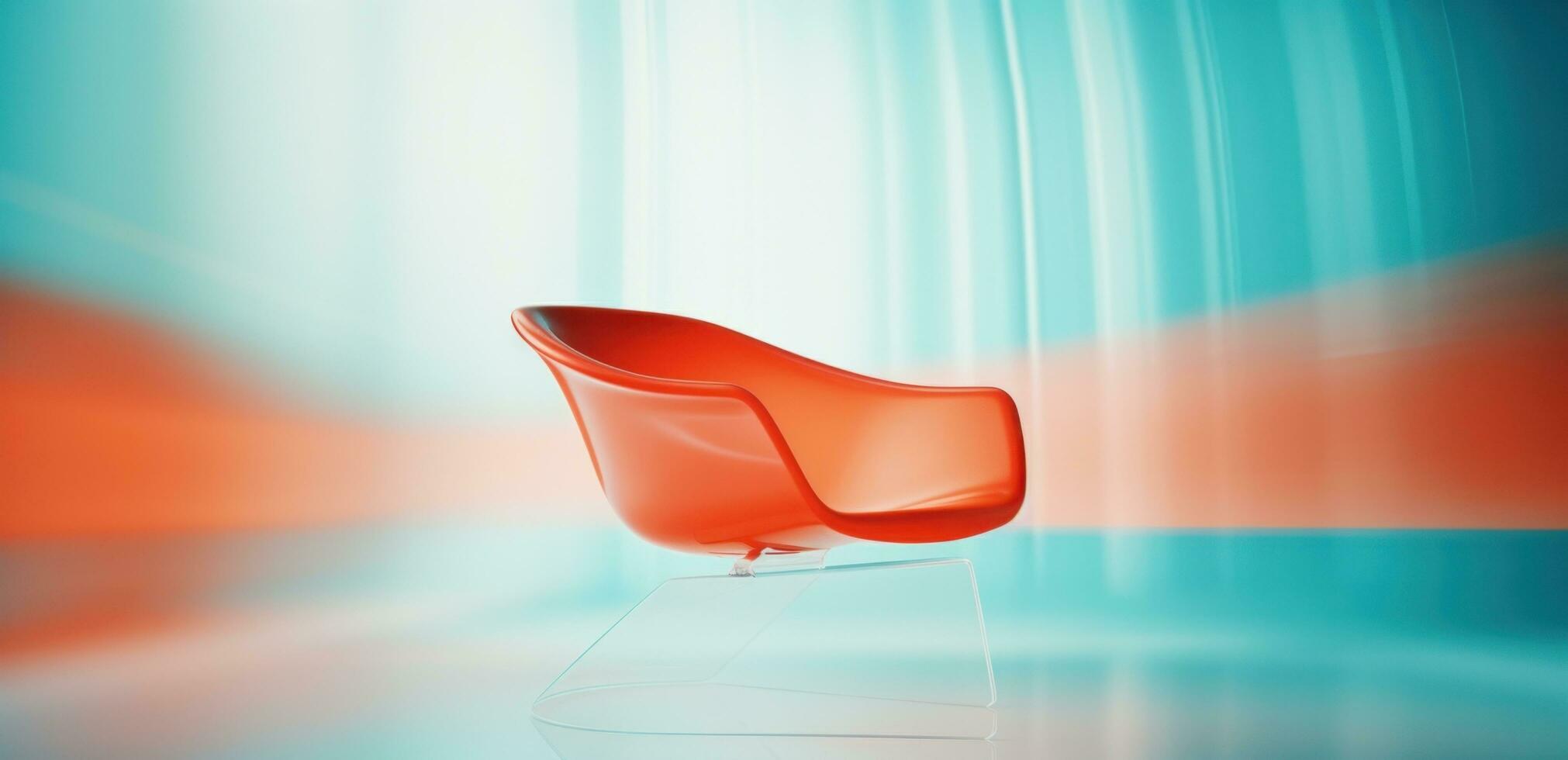 ai gegenereerd oranje stoel en abstract, foto