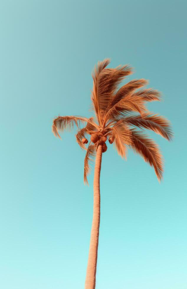 ai gegenereerd palm boom Aan de strand foto