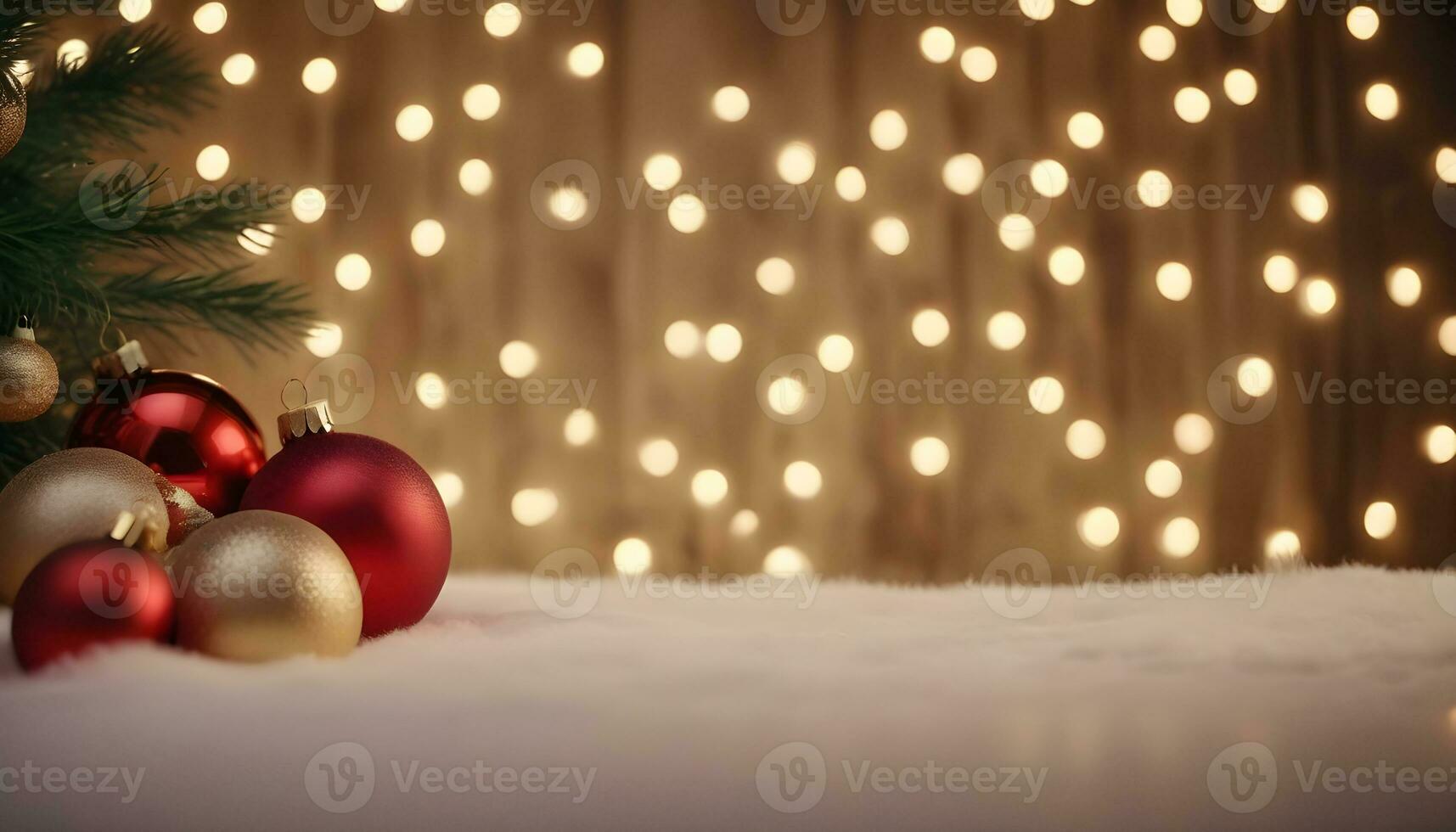 ai gegenereerd Kerstmis achtergrond met decoraties voor Kerstmis samenstelling ai gegenereerd foto