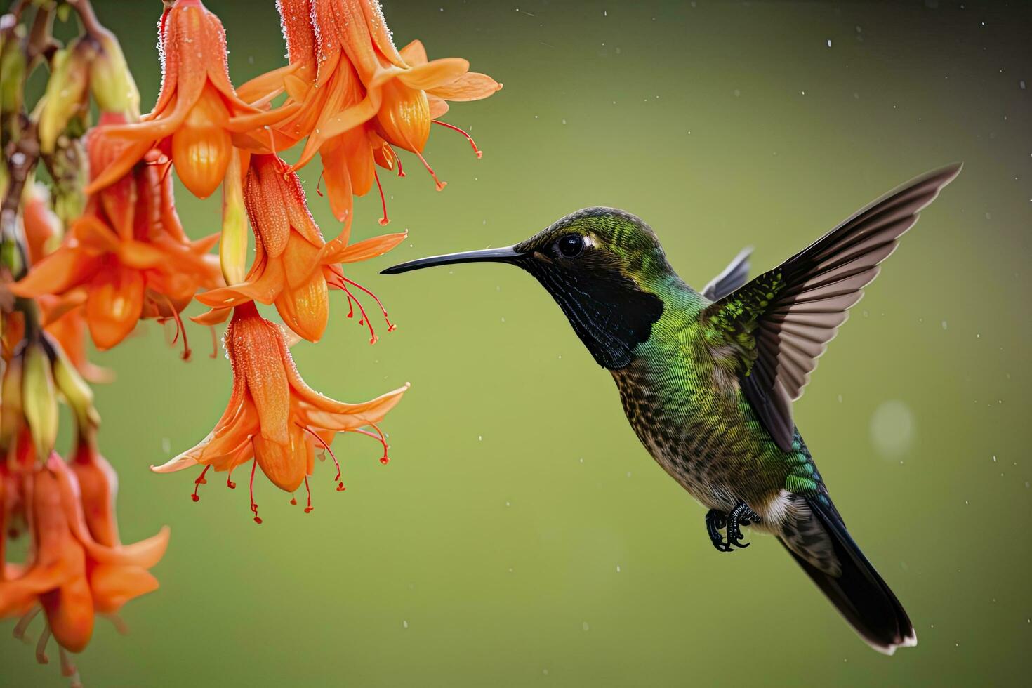 ai gegenereerd kolibrie in costa rica. ai gegenereerd. foto