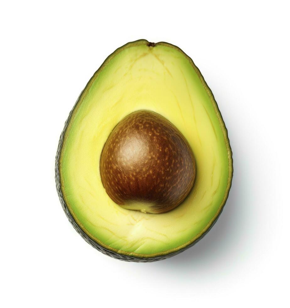 ai gegenereerd avocado Aan wit achtergrond. ai gegenereerd foto