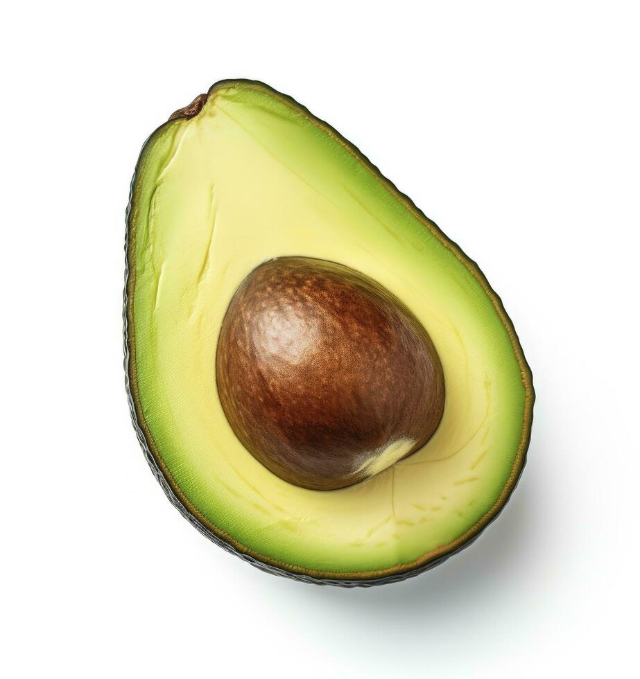 ai gegenereerd avocado Aan wit achtergrond. ai gegenereerd foto