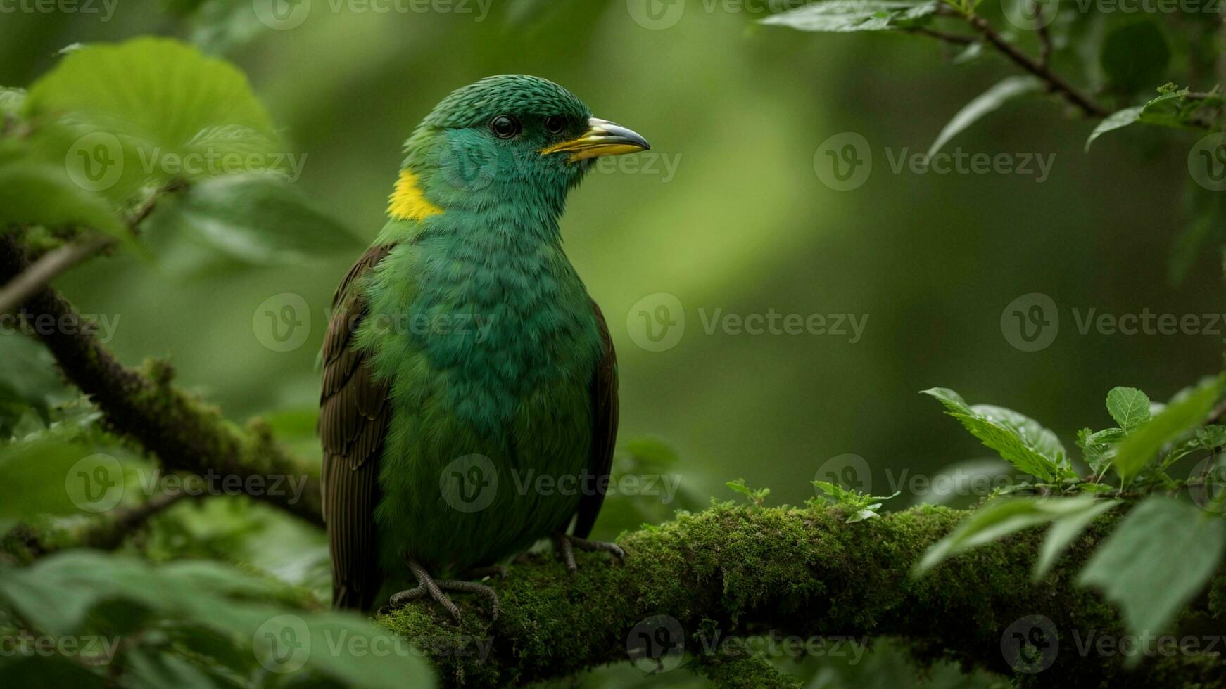 ai gegenereerd onderzoeken de co-evolutionair relaties tussen specifiek boom soorten en de kleurrijk vogels, markeren hoe elk heeft vormig de die van anderen kenmerken over- tijd. foto