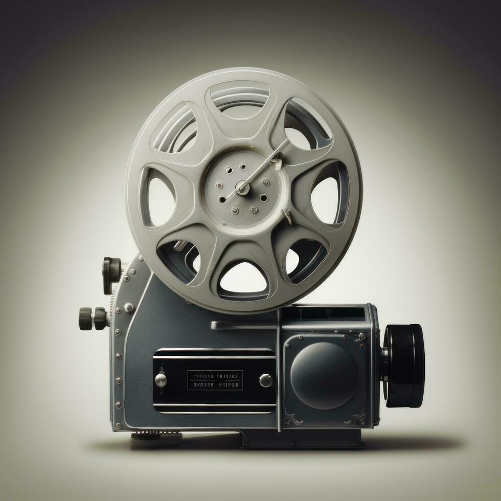 ai gegenereerd een klassiek beeld van een film projector met een film haspel foto