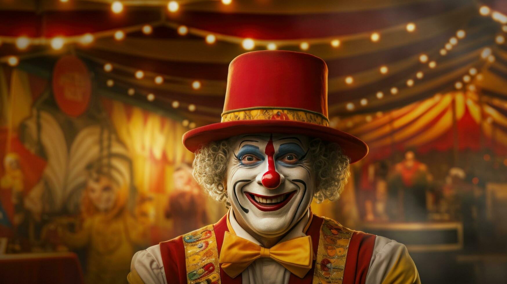 ai gegenereerd een circus handelen in de achtergrond foto