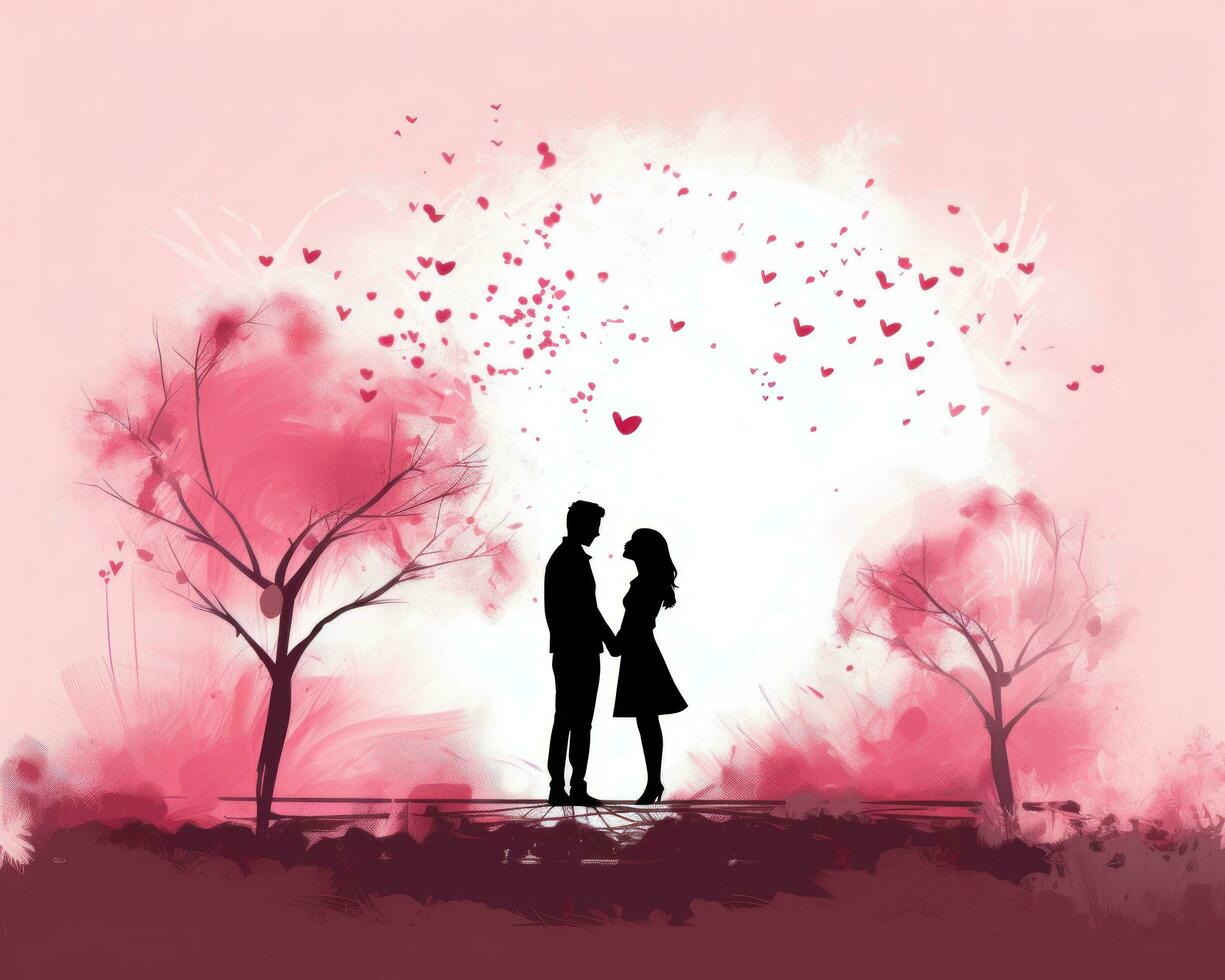 ai gegenereerd Valentijnsdag dag hart liefde en kusjes foto