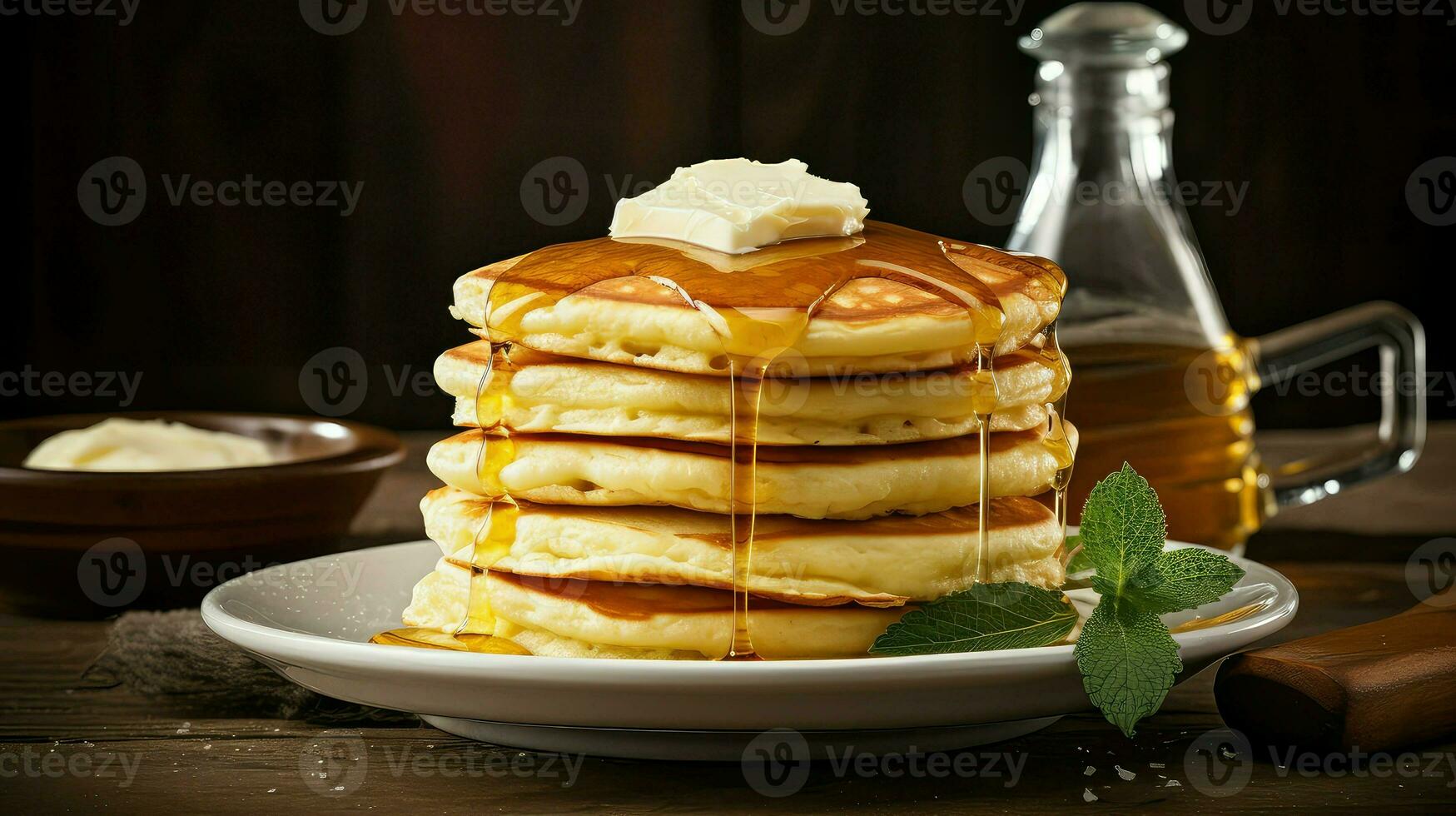 ai gegenereerd brunch karnemelk pannenkoek voedsel foto