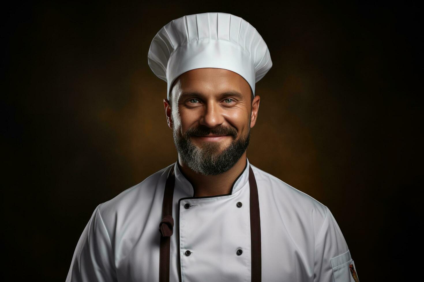 ai gegenereerd professioneel chef gelukkig einde foto