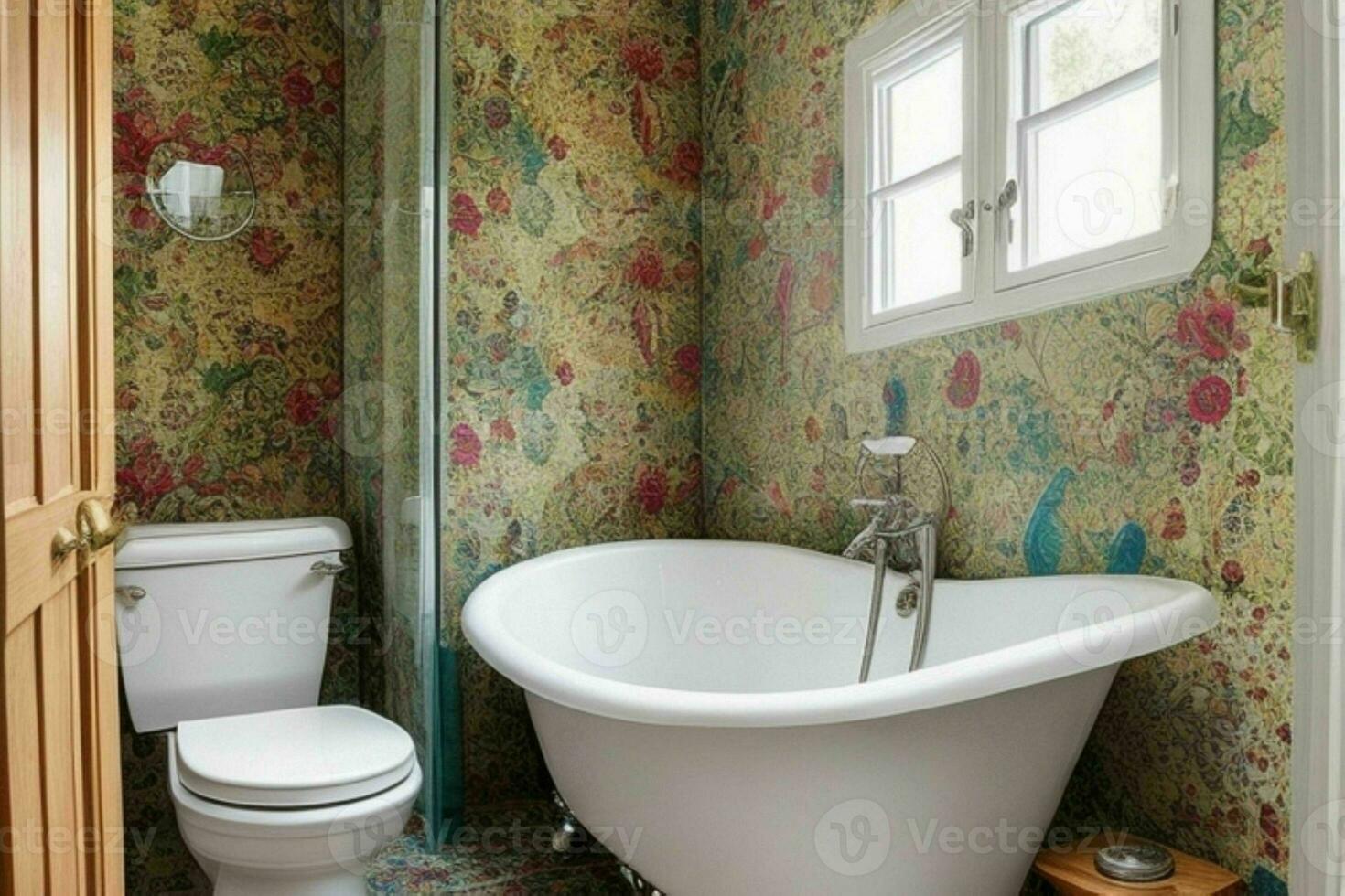 ai gegenereerd eclectisch stijl badkamer. pro foto