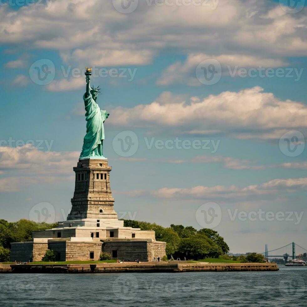 ai gegenereerd dame vrijheid een symbool van Amerikaans vrijheid foto