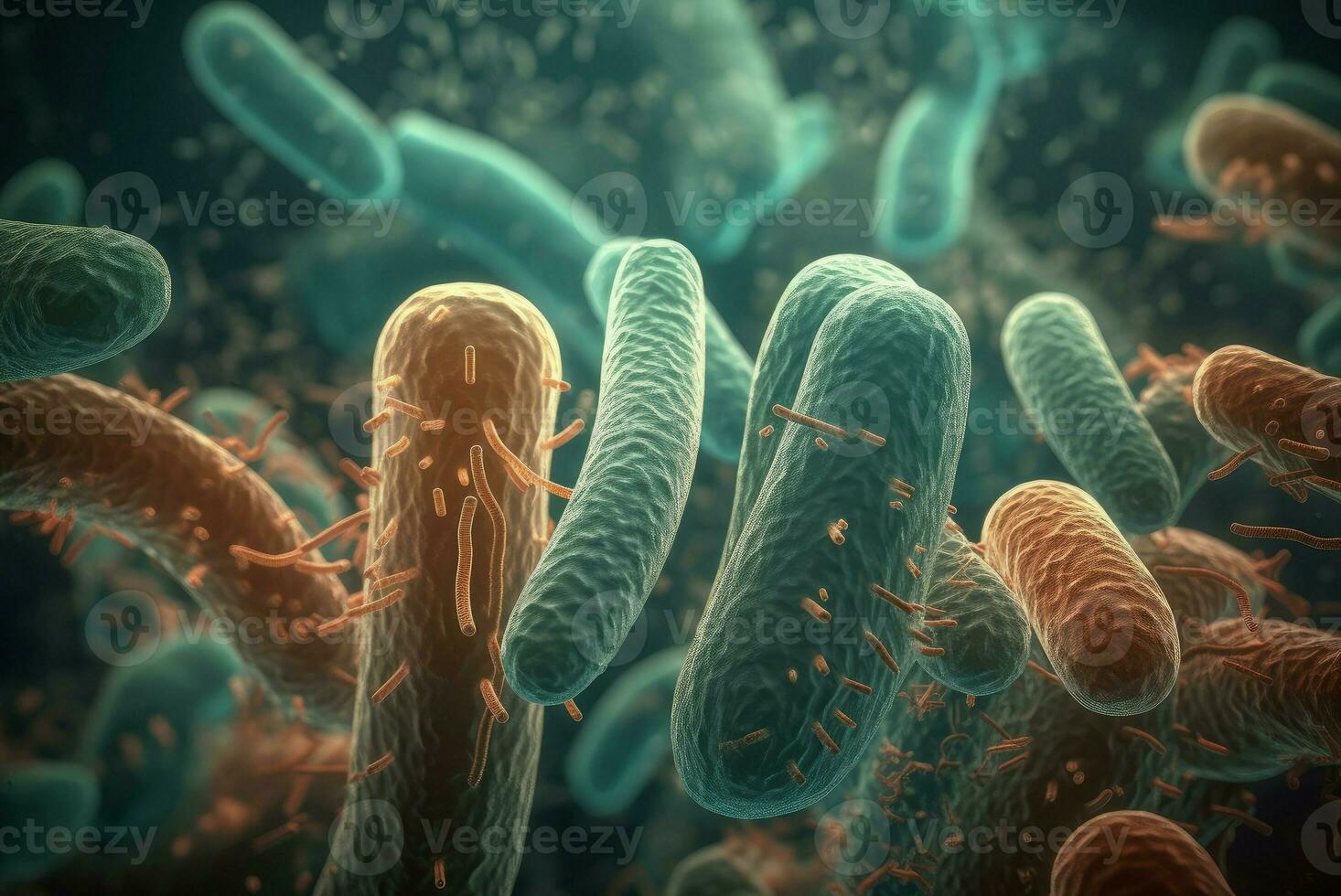 ai gegenereerd escherichia coli kolonie bacteriën. genereren ai foto