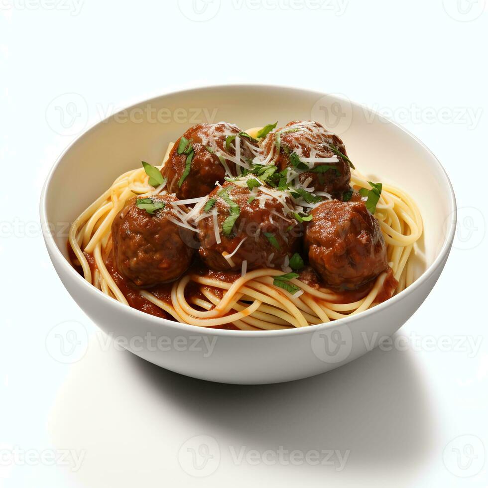 ai gegenereerd spaghetti gehaktballen echt foto fotorealistisch voorraad