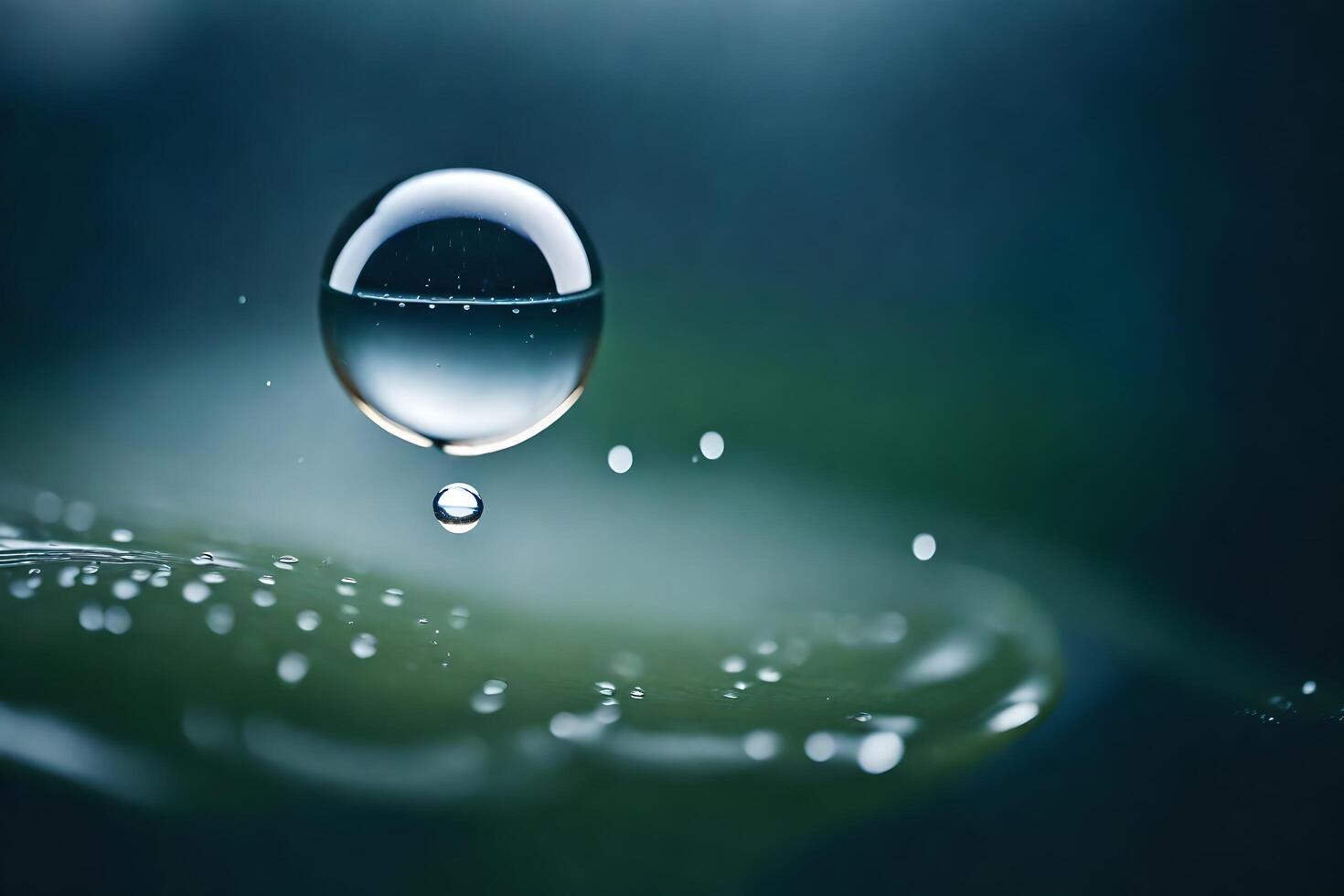 ai gegenereerd een laten vallen van water is getoond in de lucht foto