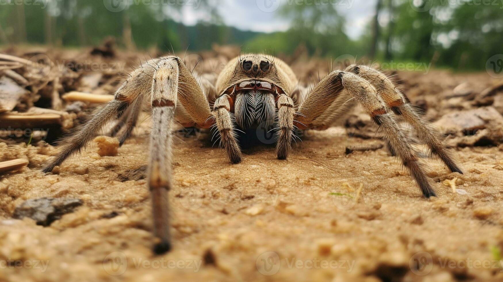 ai gegenereerd foto van wolf spin Aan een grond. generatief ai