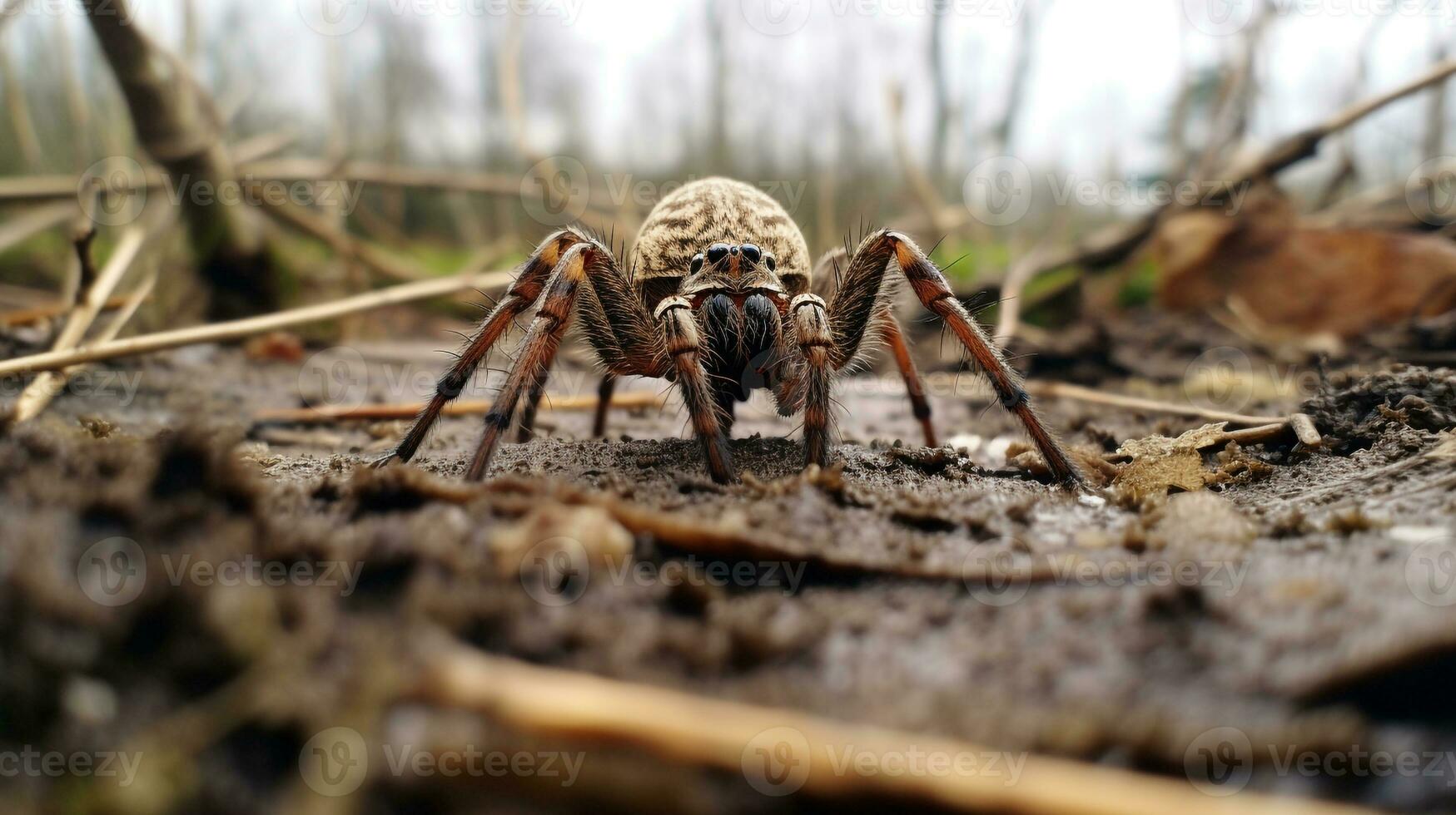 ai gegenereerd foto van spin Aan een grond. generatief ai