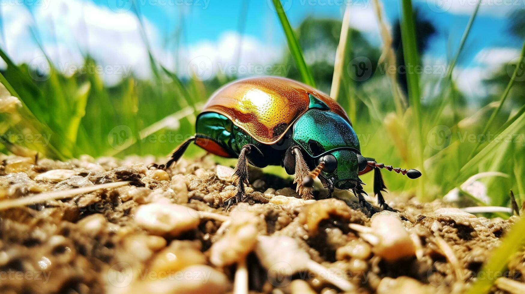 ai gegenereerd foto van juni kever Aan een grond. generatief ai