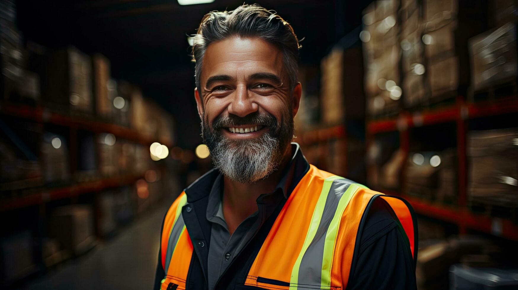 ai gegenereerd werken specialist ingenieur Bij werk in een oranje hesje speciaal uniform foto