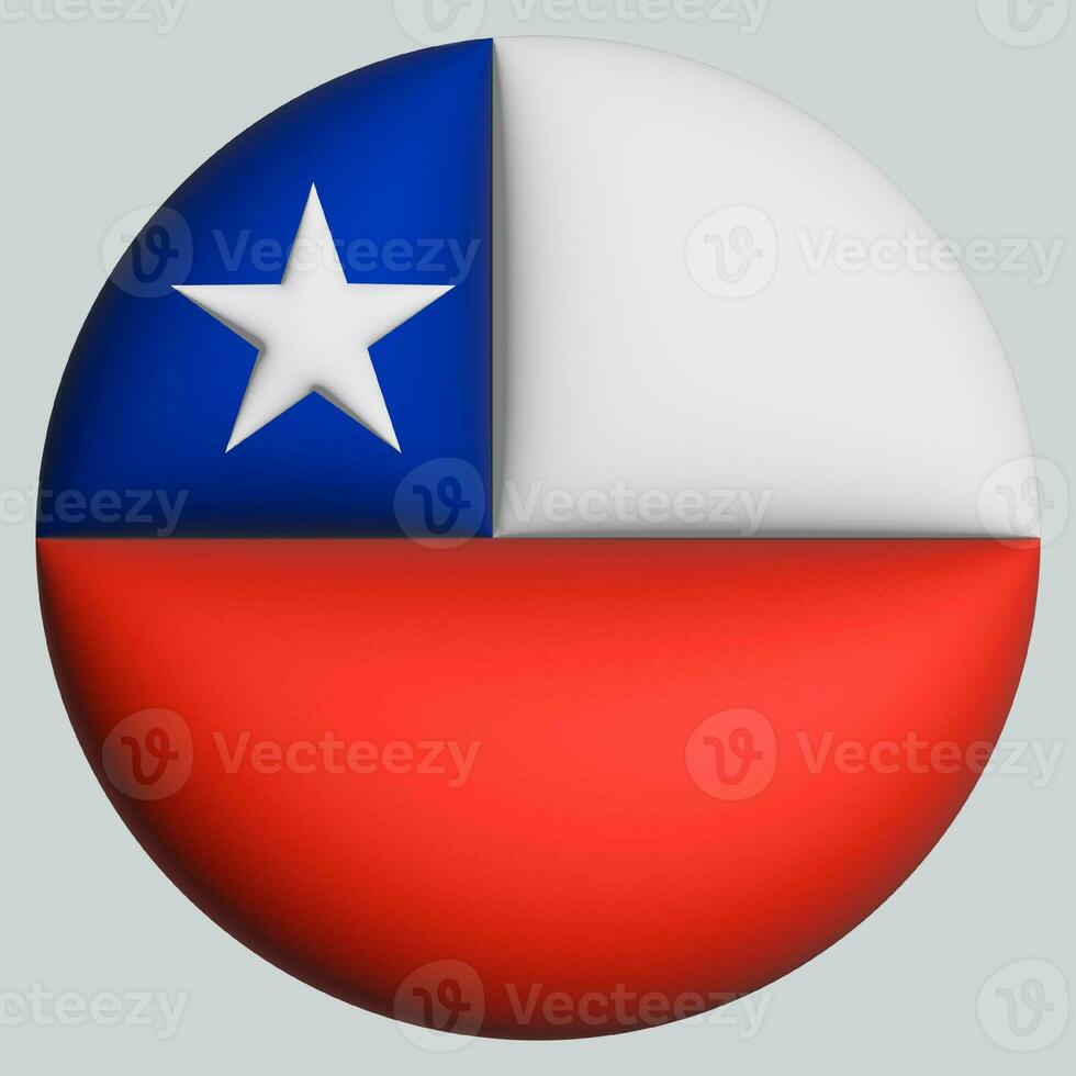 3d vlag van Chili Aan cirkel foto