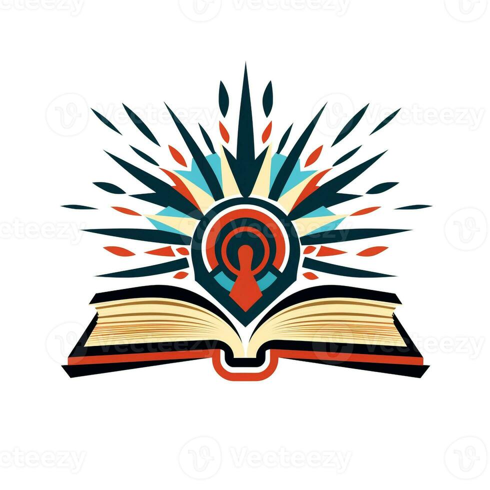 ai gegenereerd tribal logo van een boek. generatief ai foto