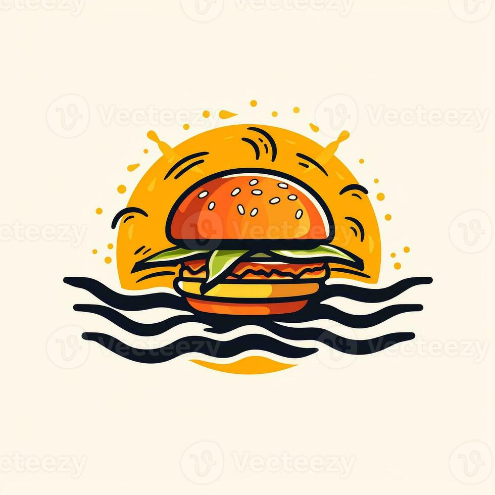 ai gegenereerd luxe logo van een hamburger. generatief ai foto
