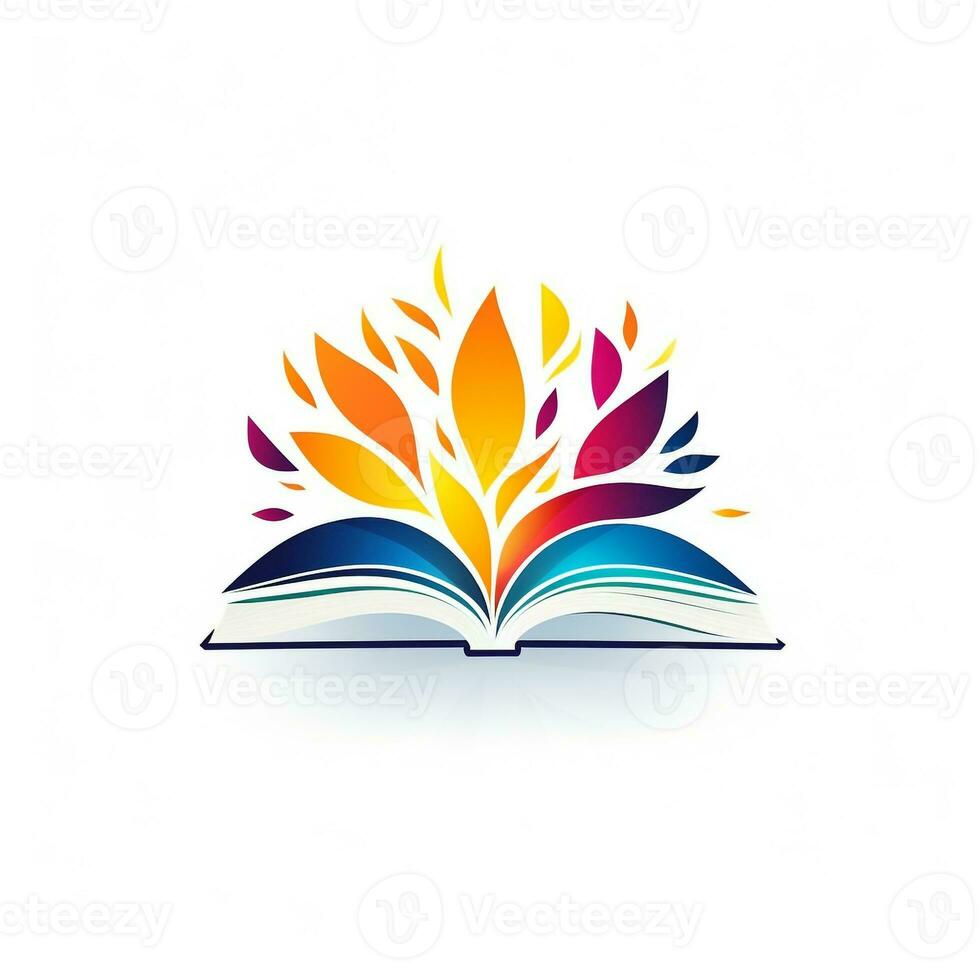 ai gegenereerd een levendig logo van een boek. generatief ai foto