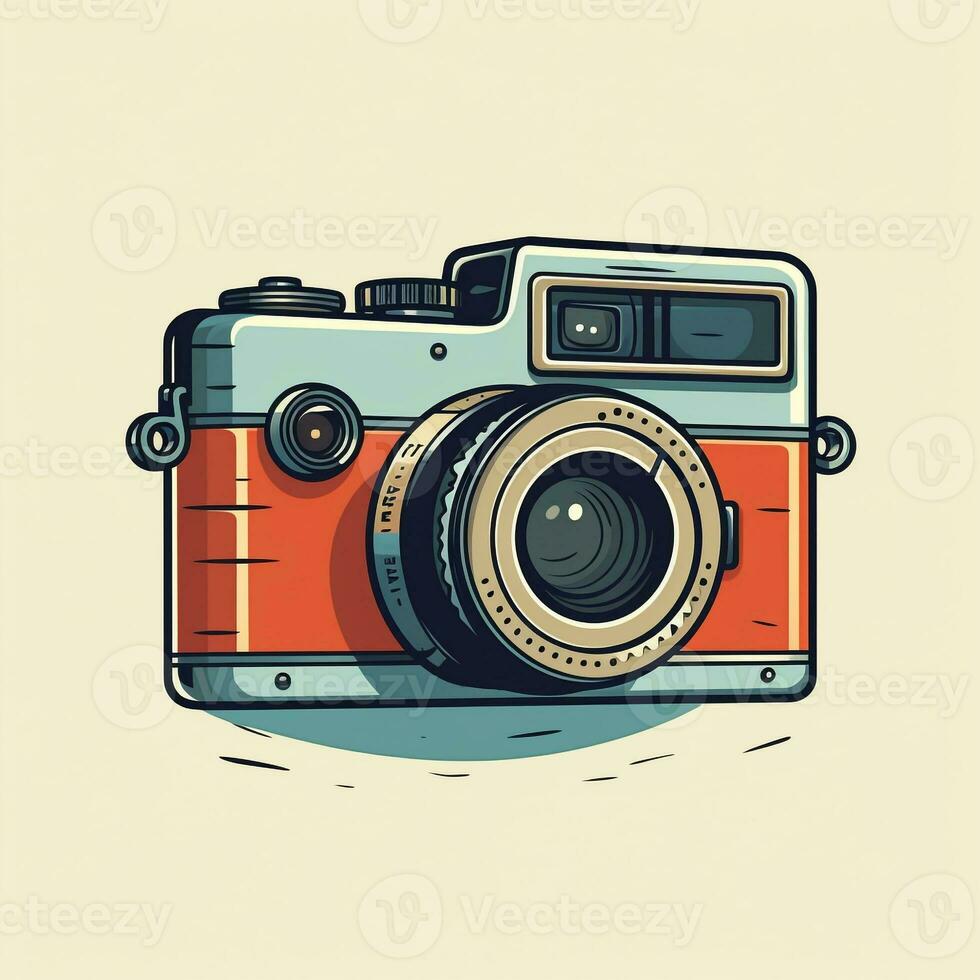 ai gegenereerd een retro logo van een camera. generatief ai foto