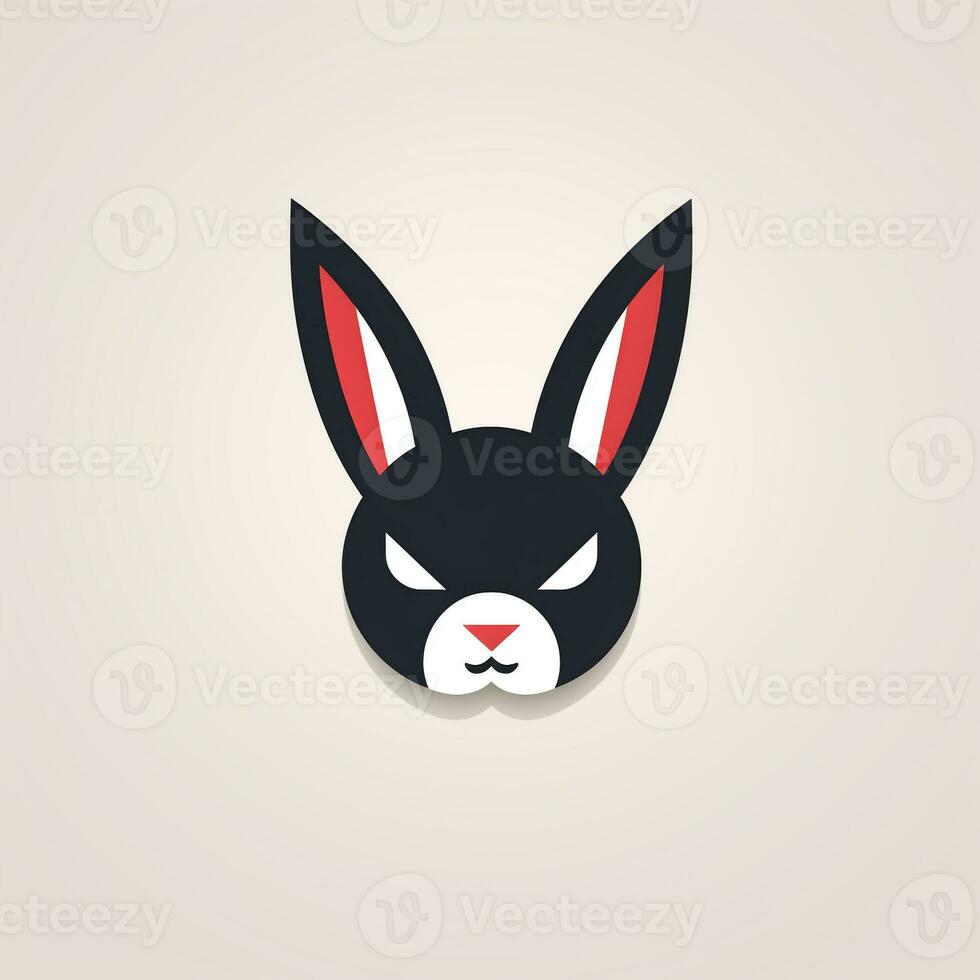 ai gegenereerd een vlak vector logo van een konijn. generatief ai foto