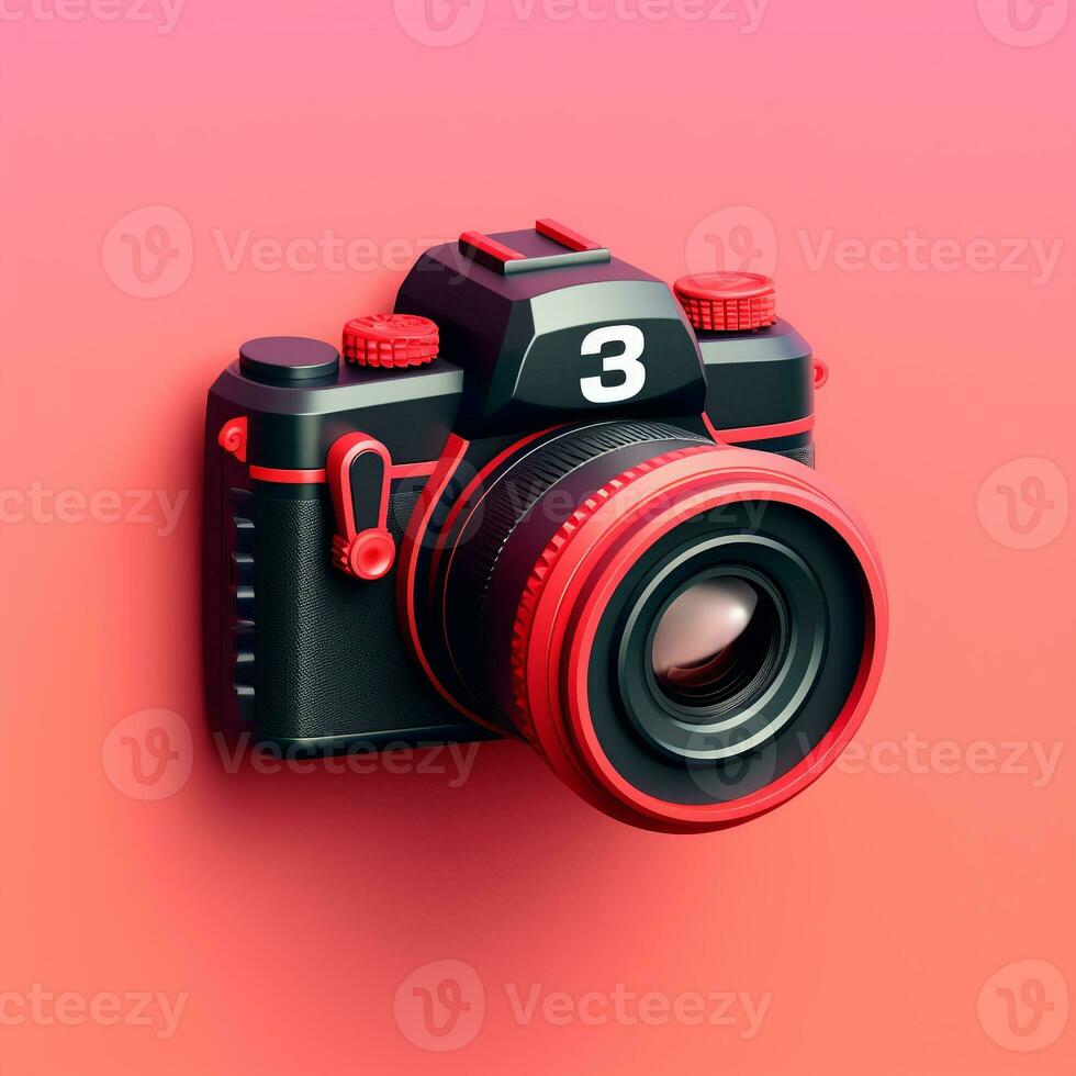 ai gegenereerd 3d logo van een camera. generatief ai foto