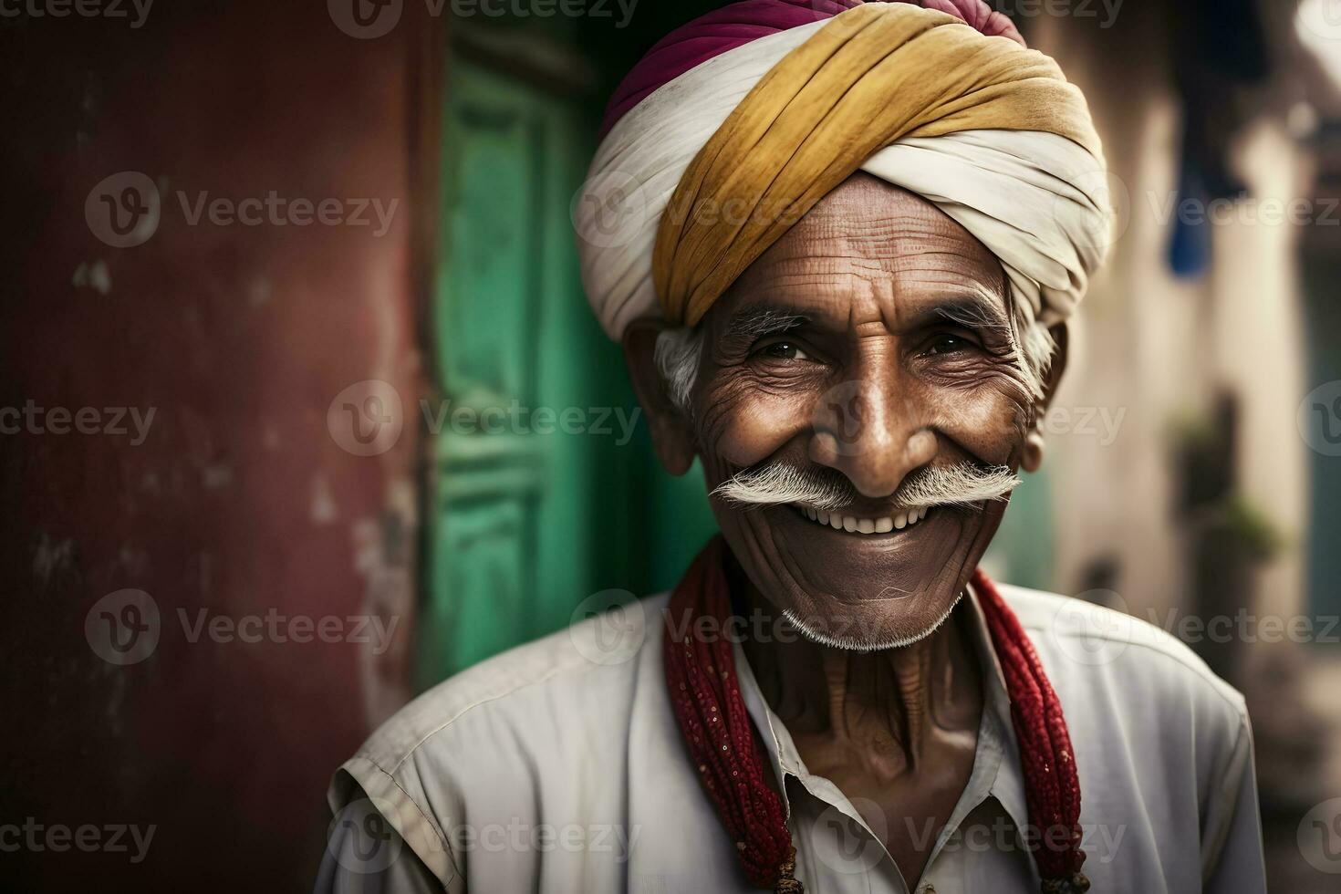 ai gegenereerd portret van ouderen gebaard brahmaan. neurale netwerk ai gegenereerd foto