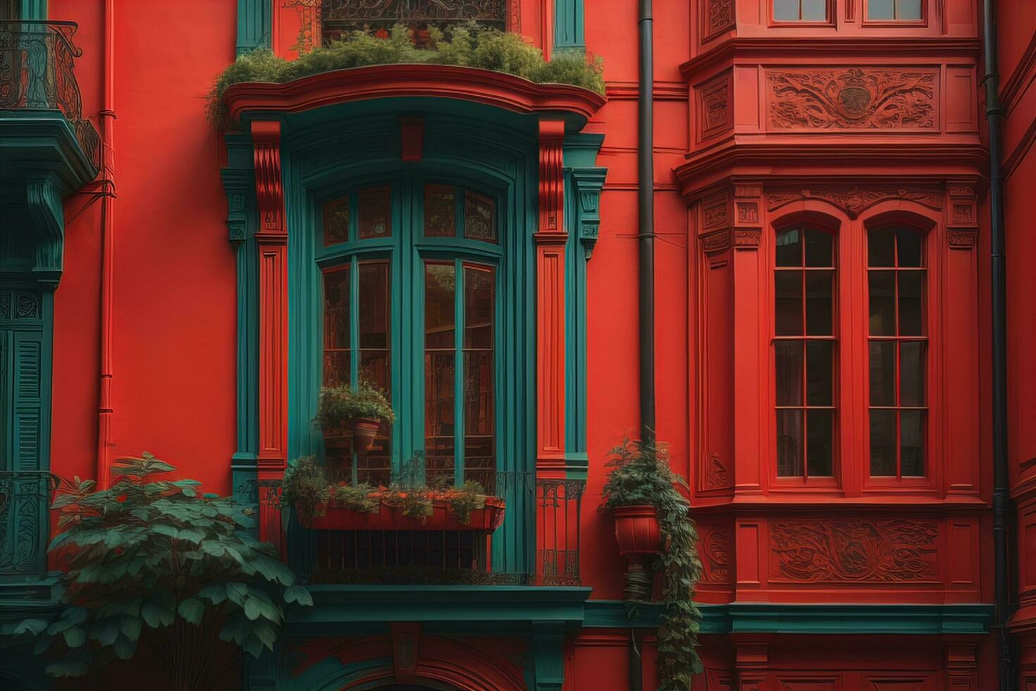 ai gegenereerd kleurrijk facade van een huis in nieuw york stad, generatief ai foto