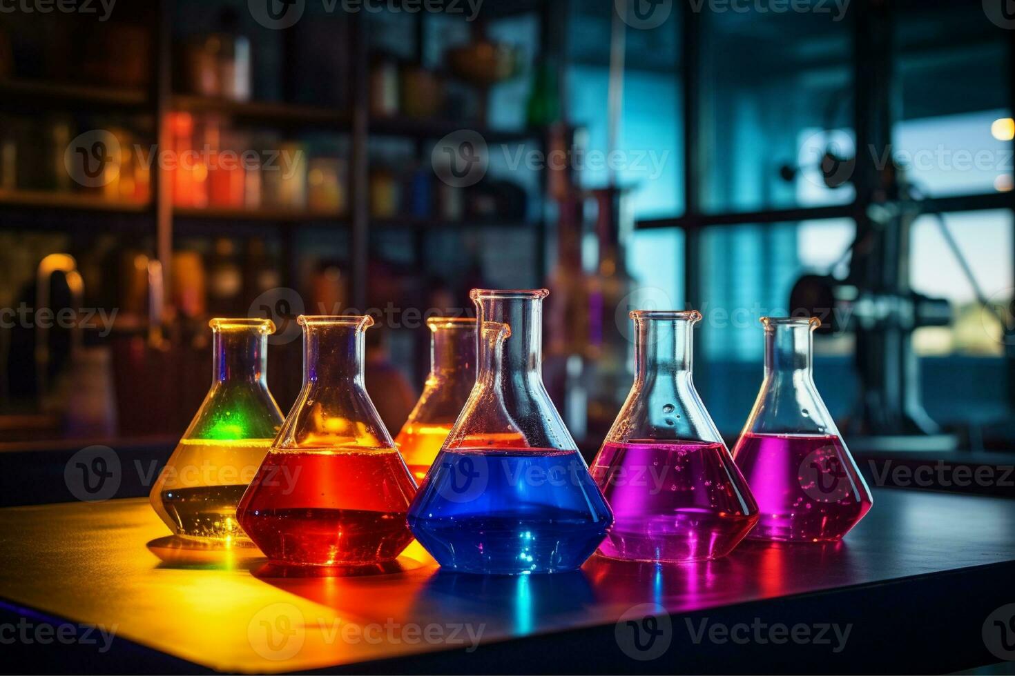 ai gegenereerd chemie kleurrijk laboratorium foto