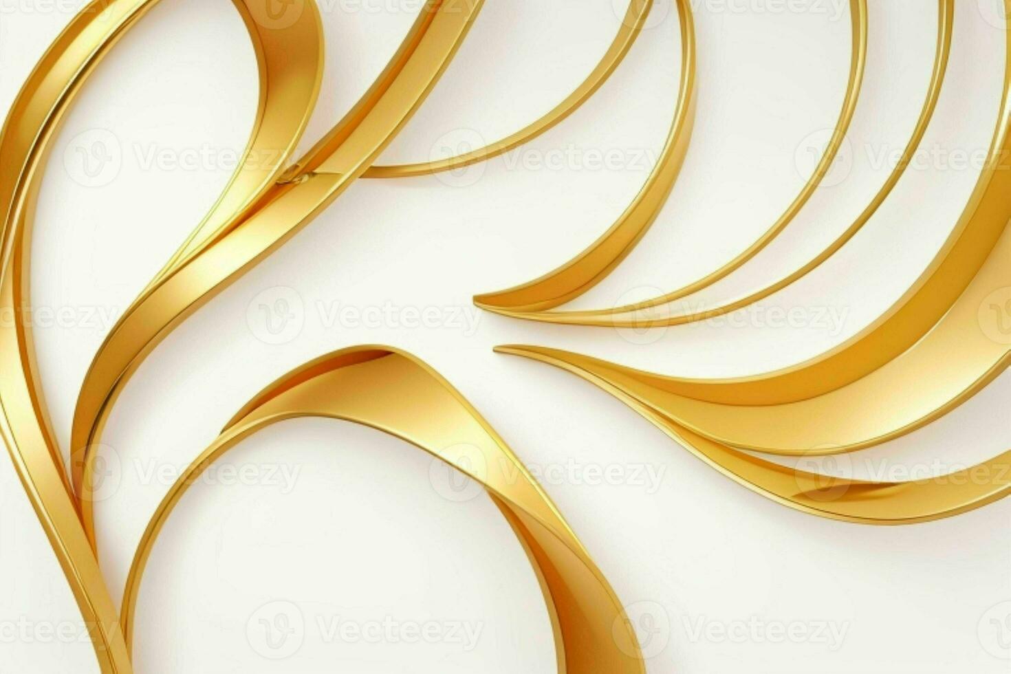 ai gegenereerd 3d renderen luxe wit en gouden abstract achtergrond. pro foto