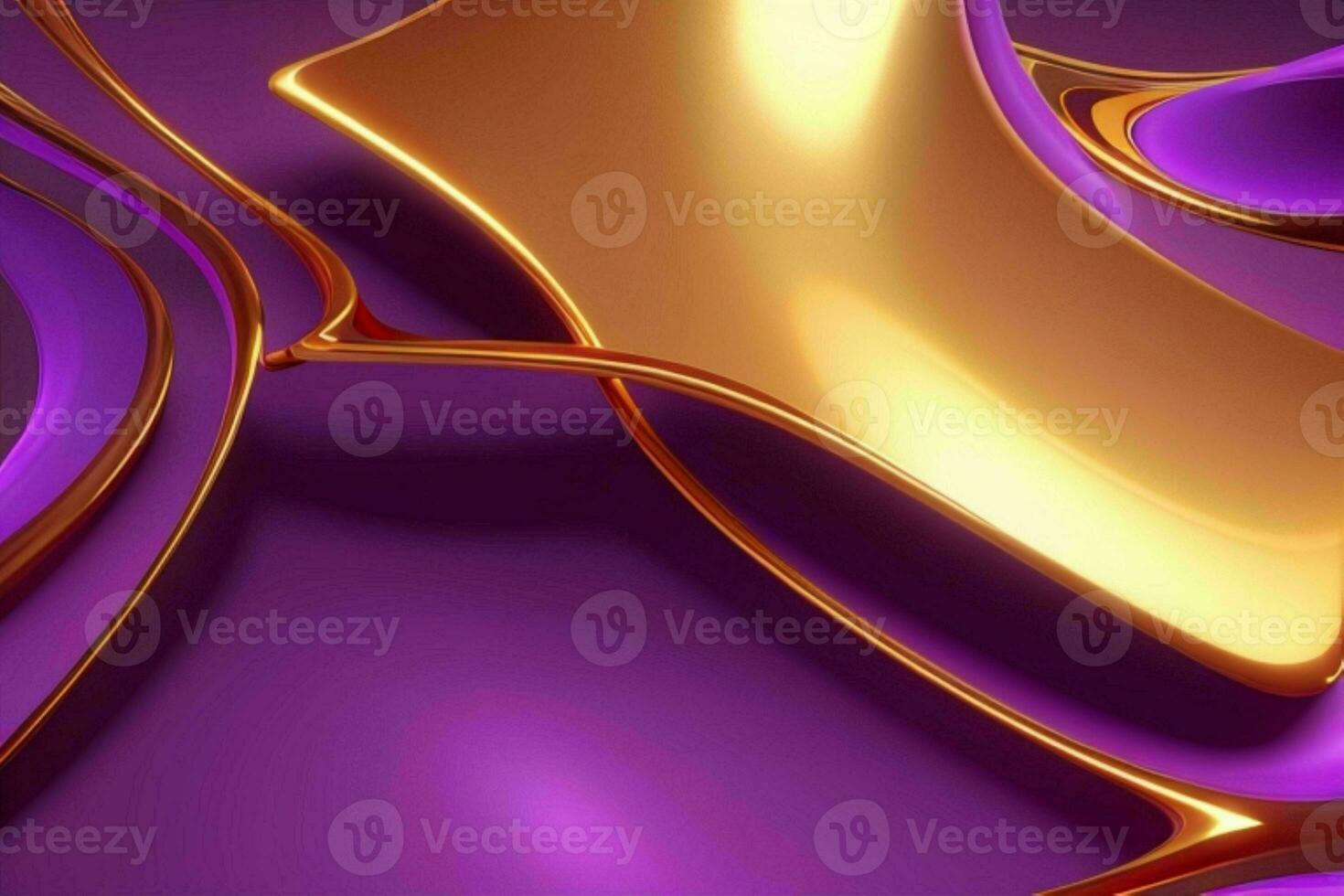 ai gegenereerd 3d renderen luxe stoutmoedig Purper en gouden abstract achtergrond. pro foto