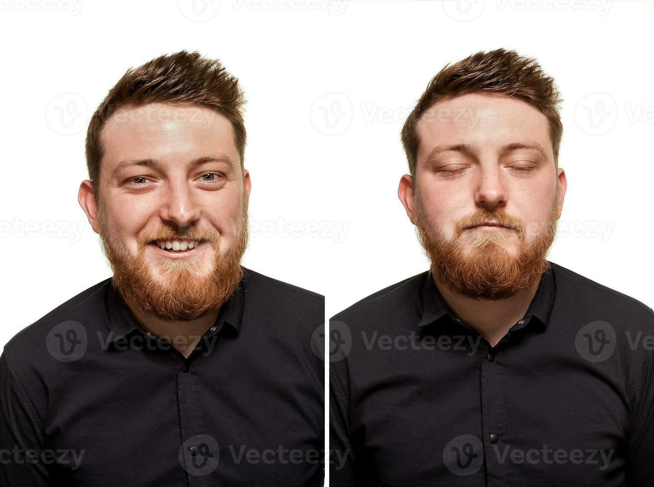 studio portret van jong knap glimlachen Mens foto