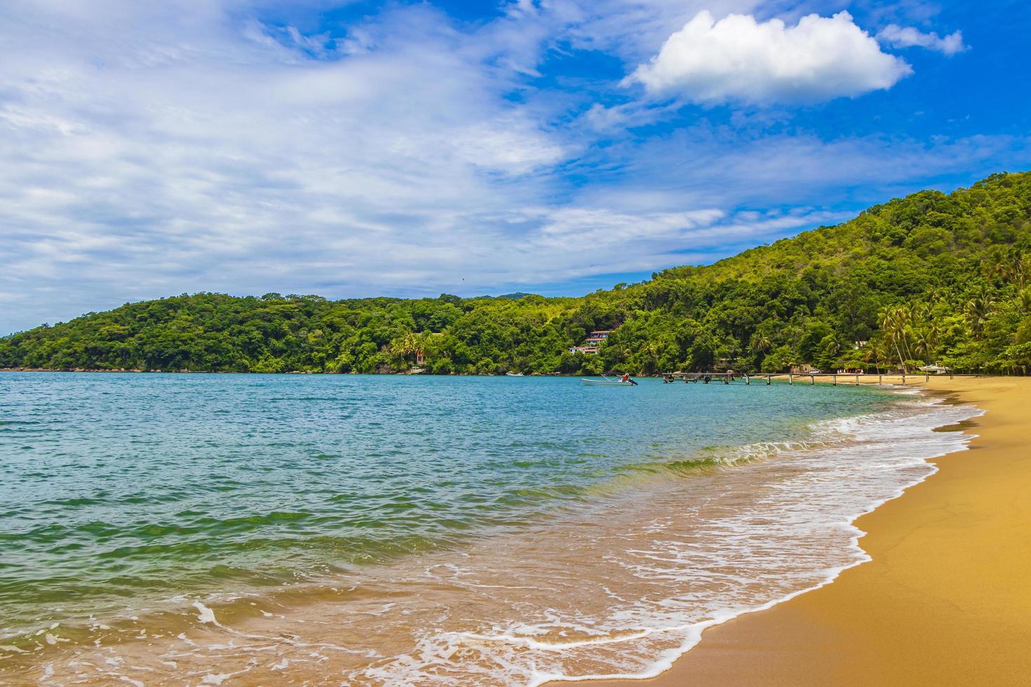 groot tropisch eiland ilha grande praia de palmas strand brazilië. foto