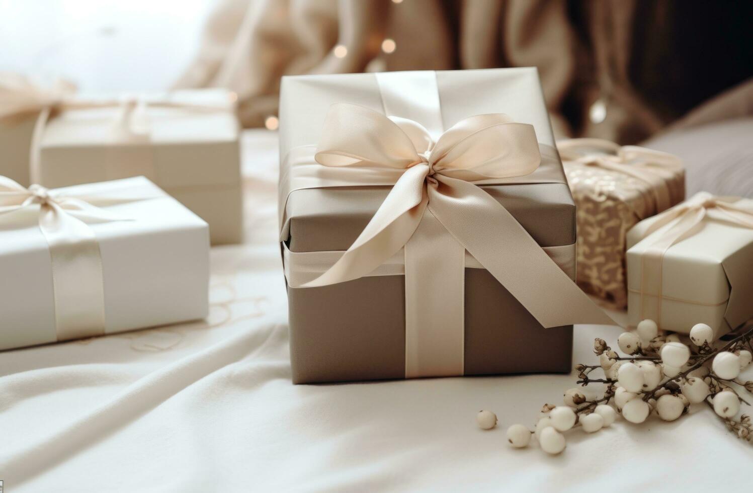 ai gegenereerd Kerstmis geschenk omhulsel van de het beste handgemaakt cadeaus foto