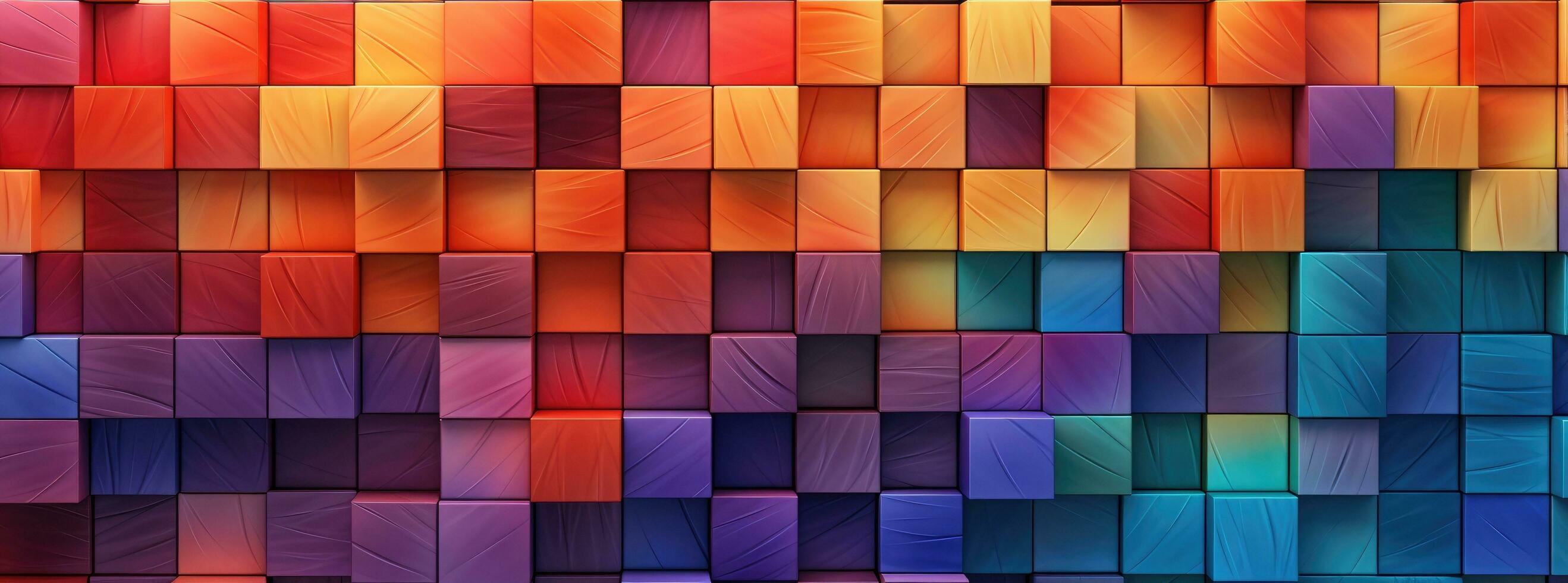 ai gegenereerd verschillend formaat gekleurde blokken in een kleurrijk patroon foto