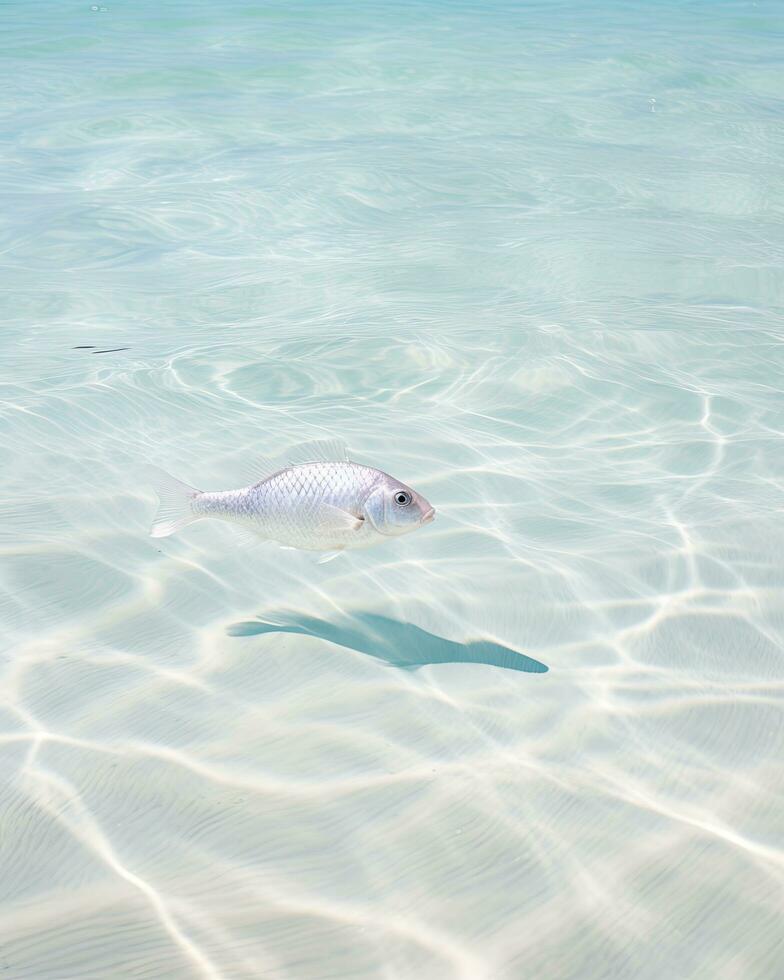 ai gegenereerd realistisch vis zwemmen in de oceaan onderwater- foto