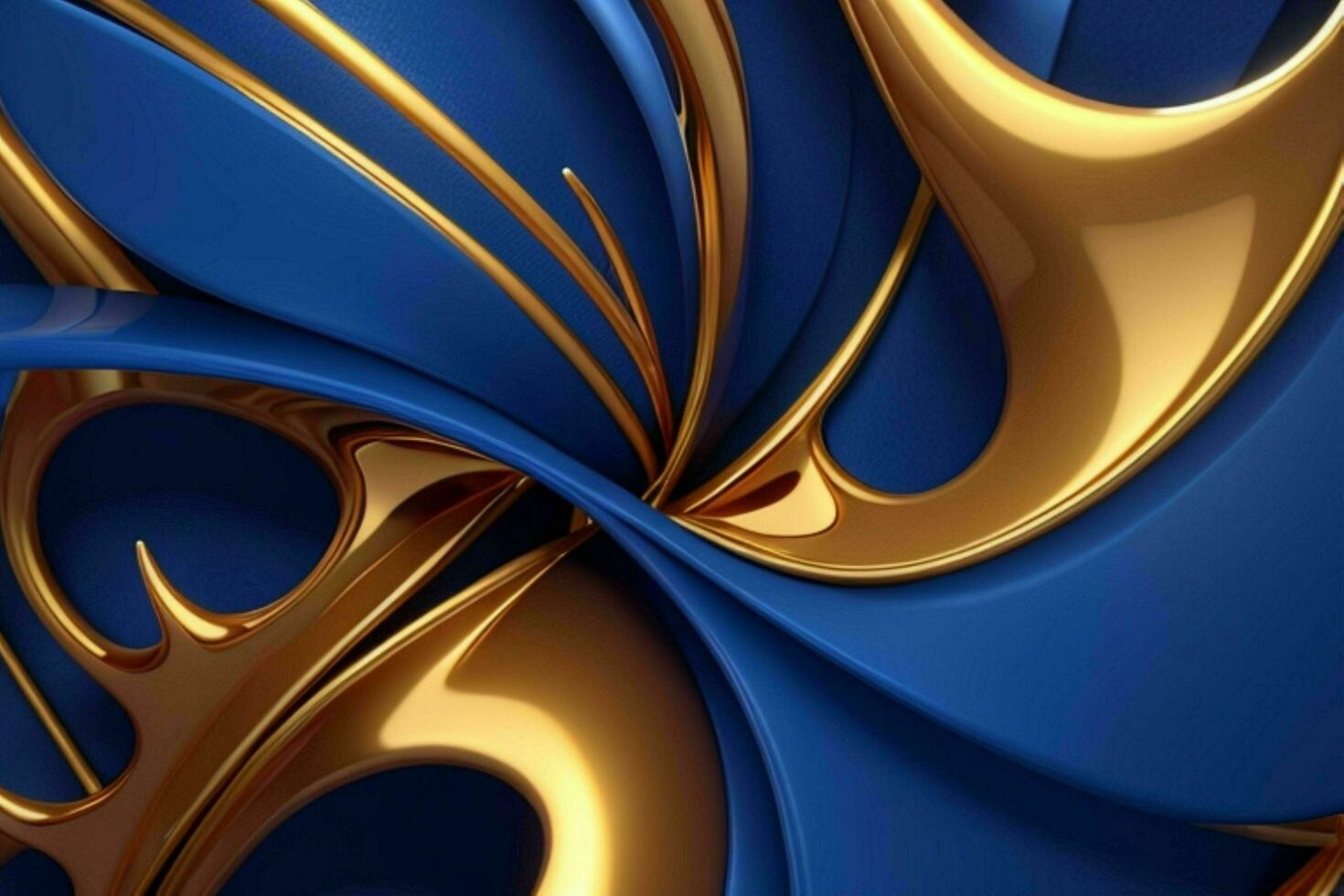 ai gegenereerd 3d renderen luxe blauw en gouden abstract achtergrond. pro foto