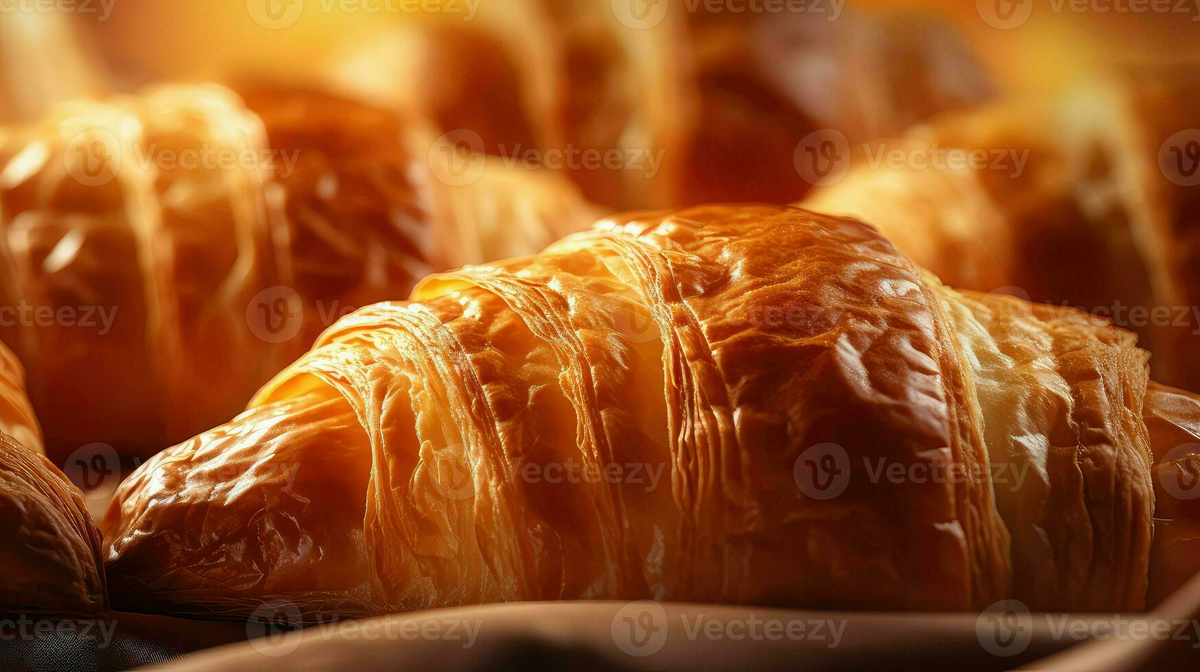 ai gegenereerd boter korst croissant voedsel foto