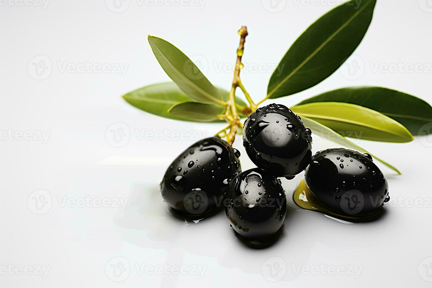 ai gegenereerd vers zwart olijven fruit Aan geïsoleerd achtergrond foto