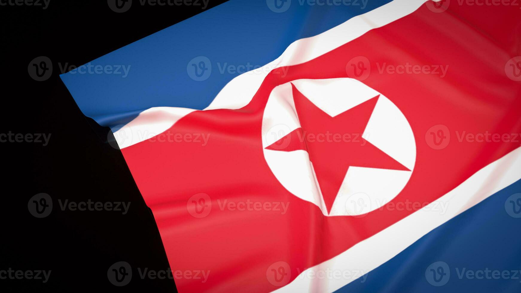 de noorden Korea vlag voor achtergrond 3d weergave. foto