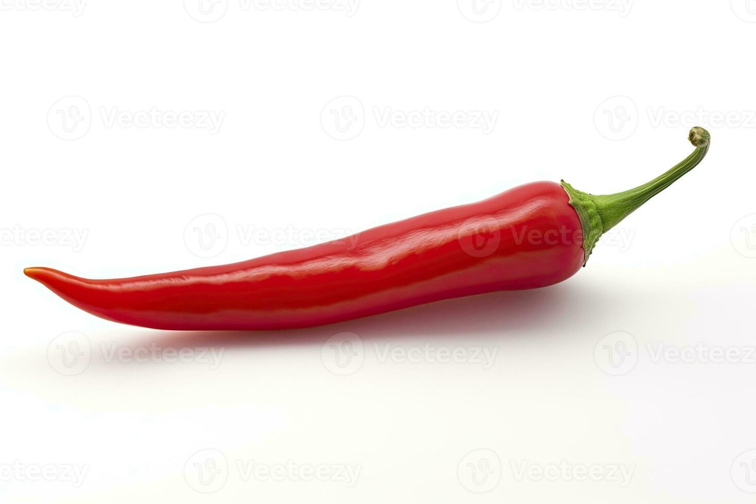 ai gegenereerd een rood Chili peper is geïsoleerd Aan een wit achtergrond. ai gegenereerd foto