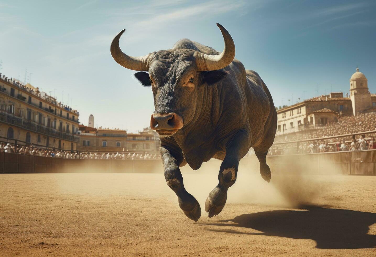 ai gegenereerd stier Bij stierengevecht in Mallorca foto