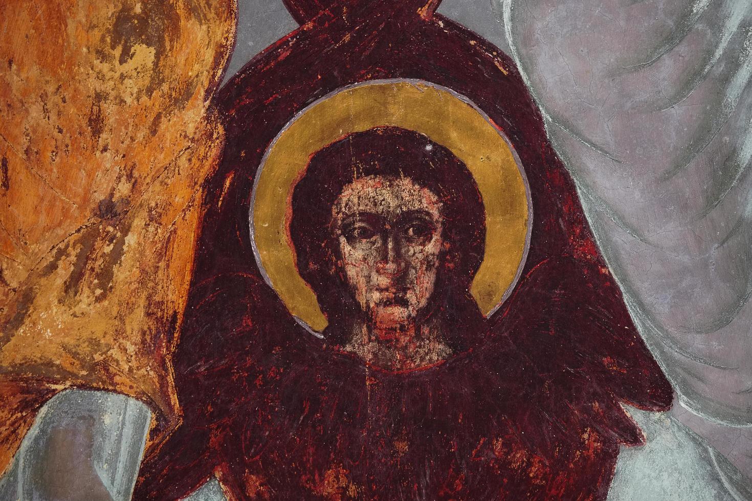 tula, rusland, 2021 - fresco met een engel in de veronderstellingskathedraal foto