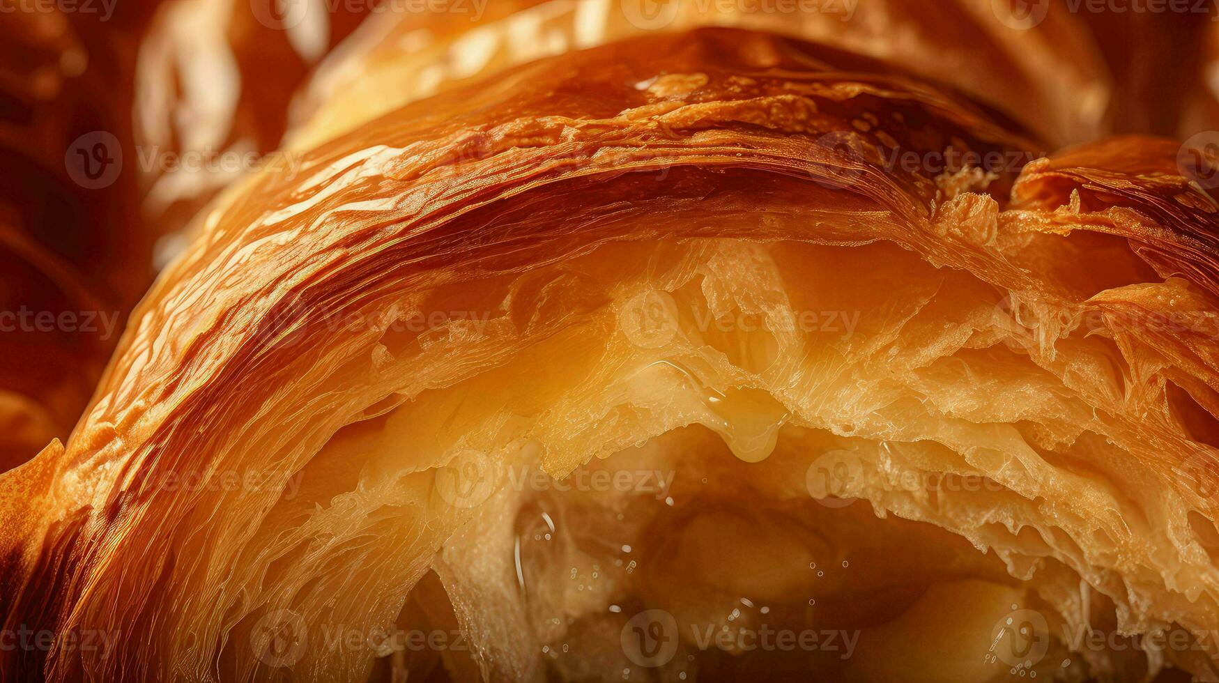 ai gegenereerd vlokkig smakelijk croissant voedsel foto