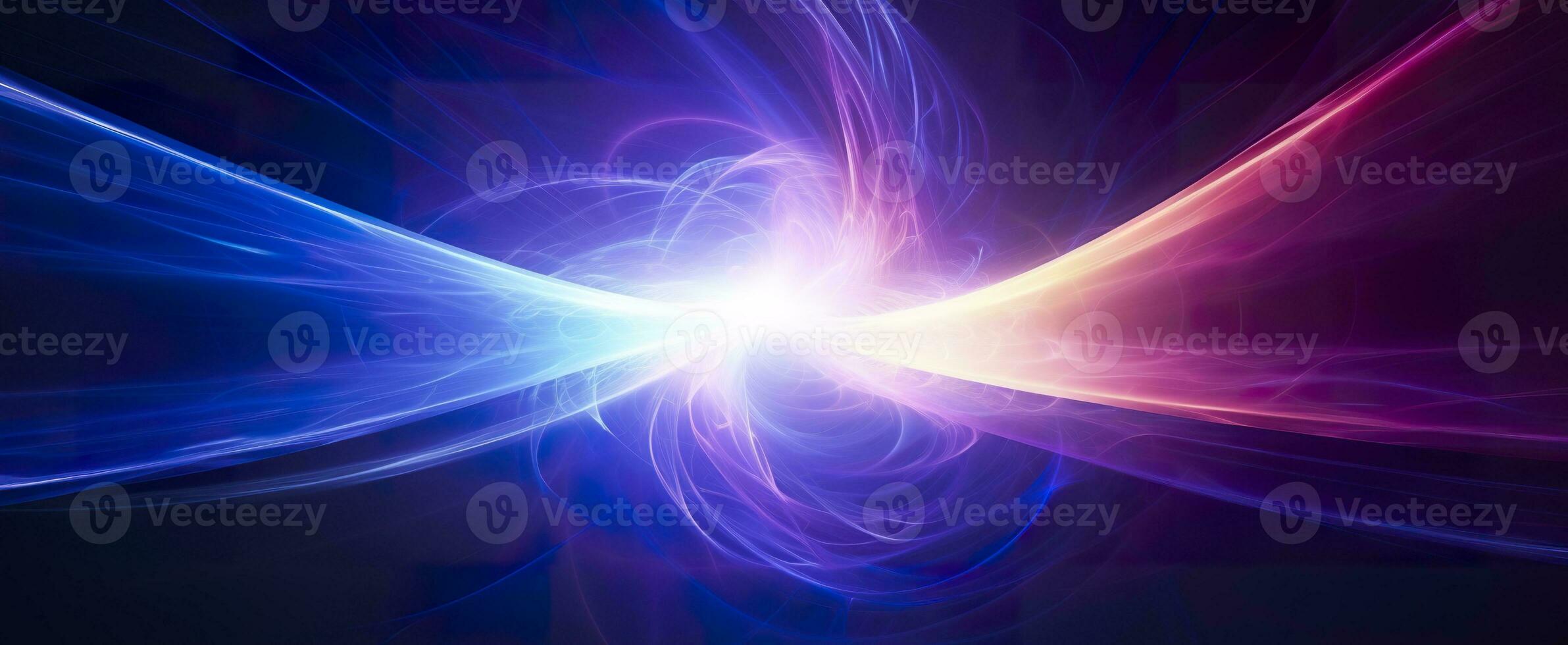ai gegenereerd neon gekleurde gloeiend hoog energie singulariteit in ruimte, 3d weergave. ai gegenereerd foto