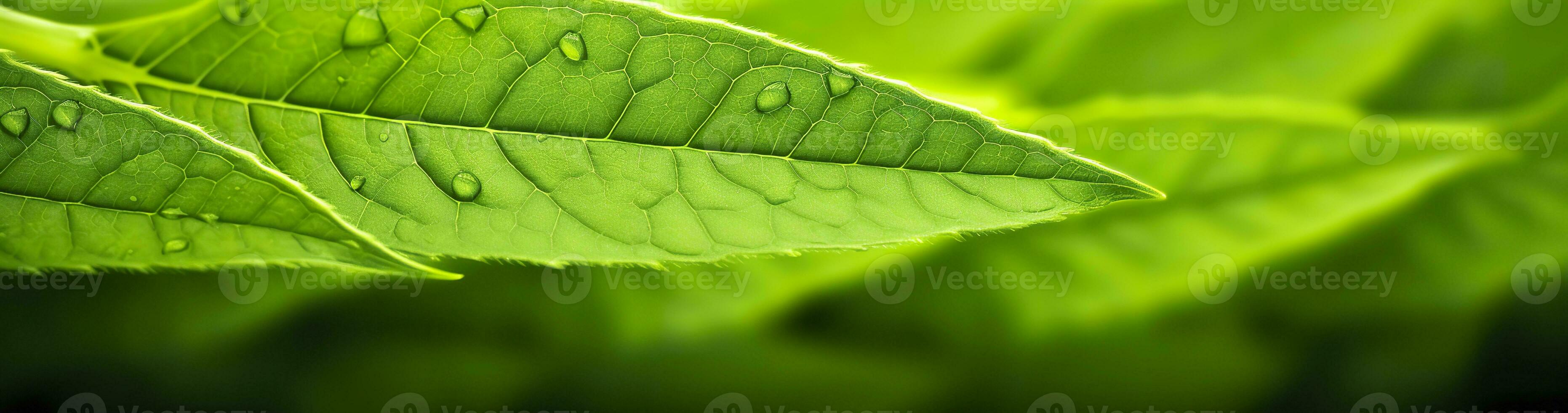 ai gegenereerd groen blad natuur achtergrond. ai gegenereerd foto