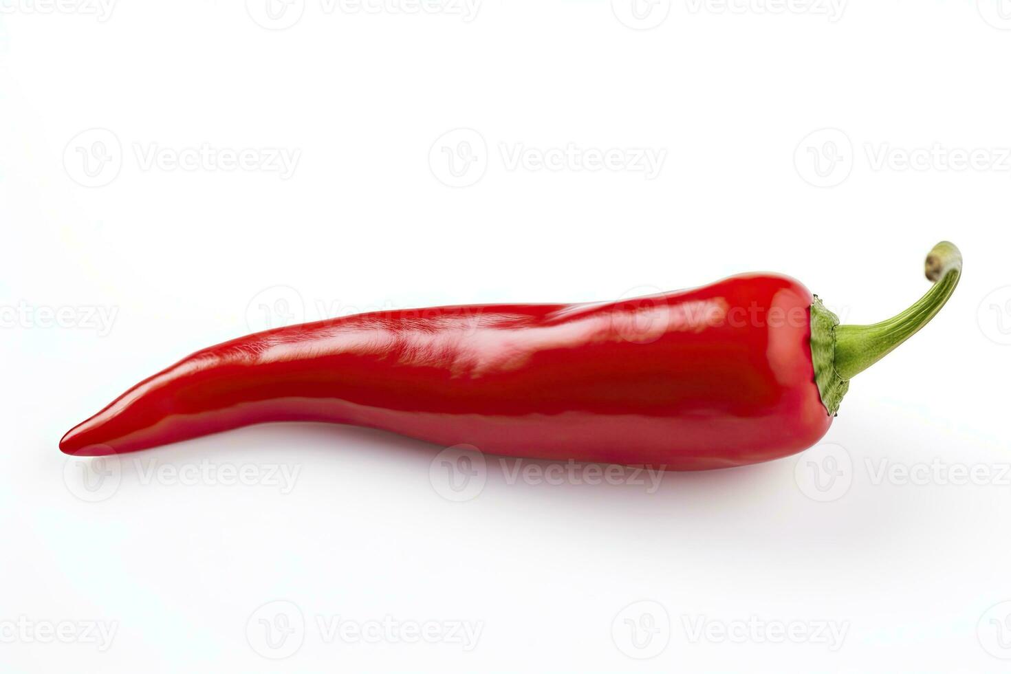 ai gegenereerd een rood Chili peper is geïsoleerd Aan een wit achtergrond. ai gegenereerd foto